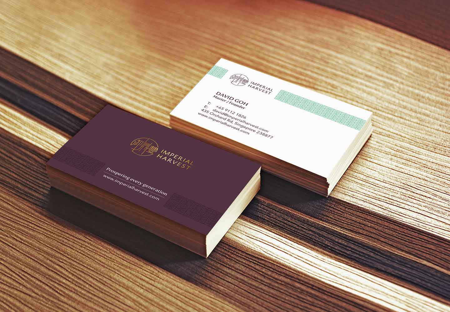 Brand consultancy in Lifestyle Industry. Business Card for Imperial Harvest.